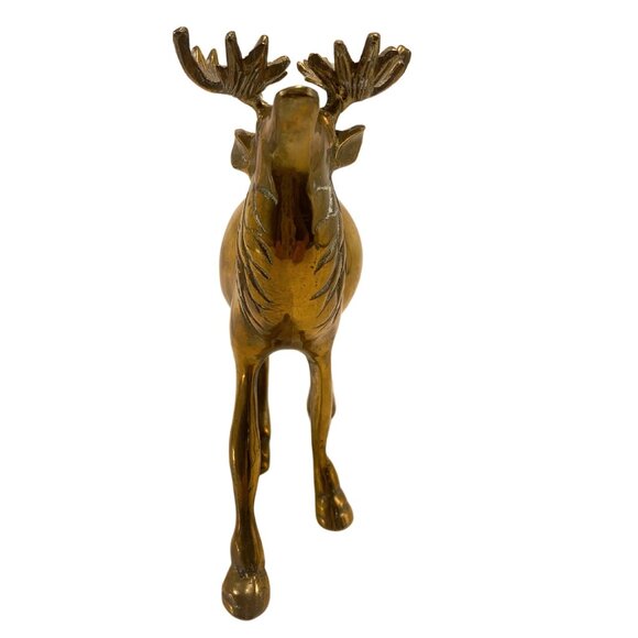 Vintage Brass Deer Stag Figurine Sculpture 8" Mid-Century Home Decor Accent Piec - Picture 5 of 7